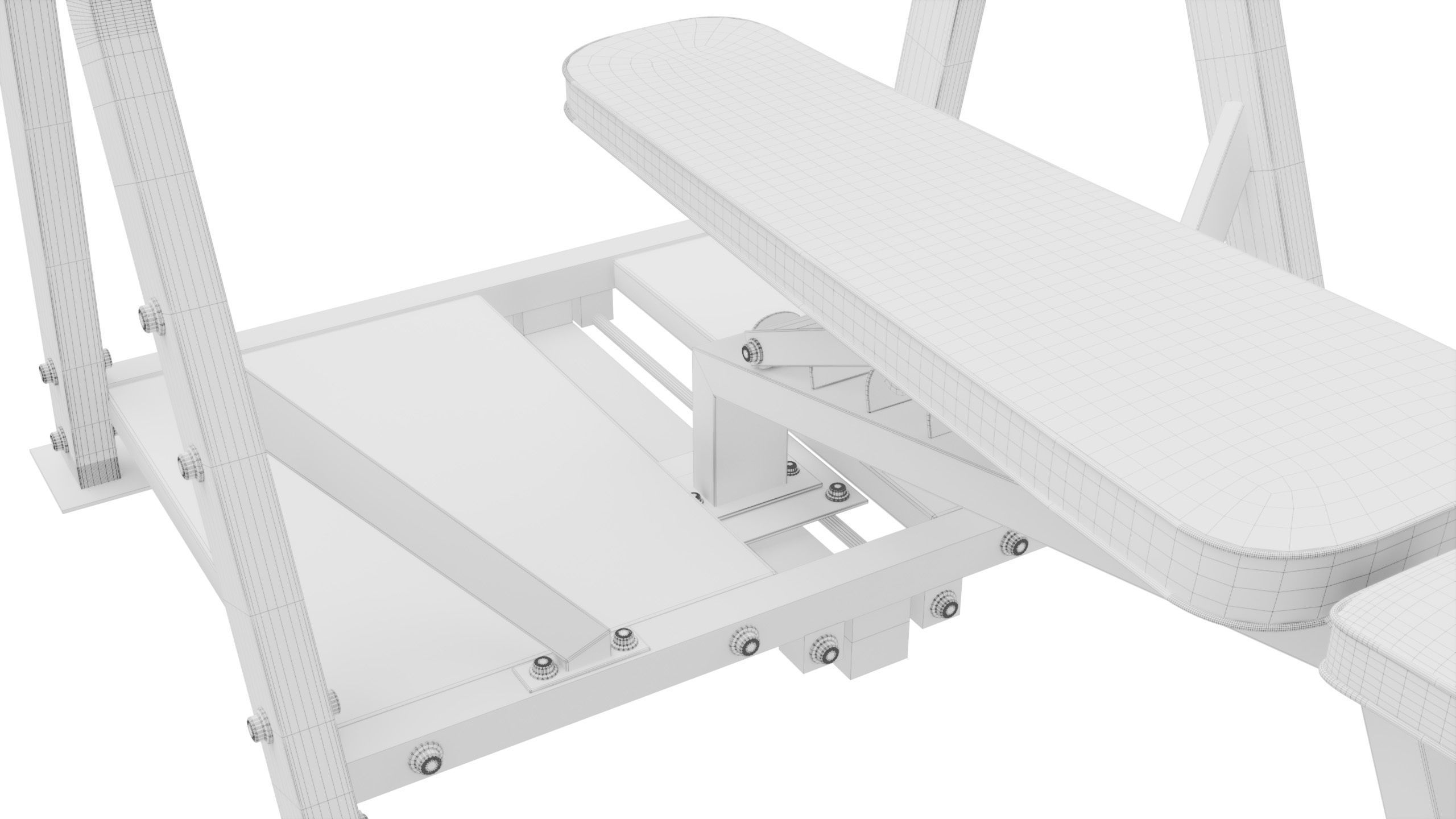 Gym Bench press Equipment 3D model_4