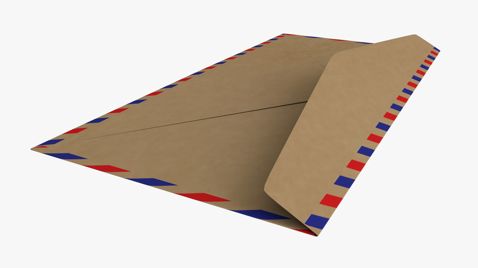 Air Mail Envelope Size DL Style BANKER Low-poly 3D model_1