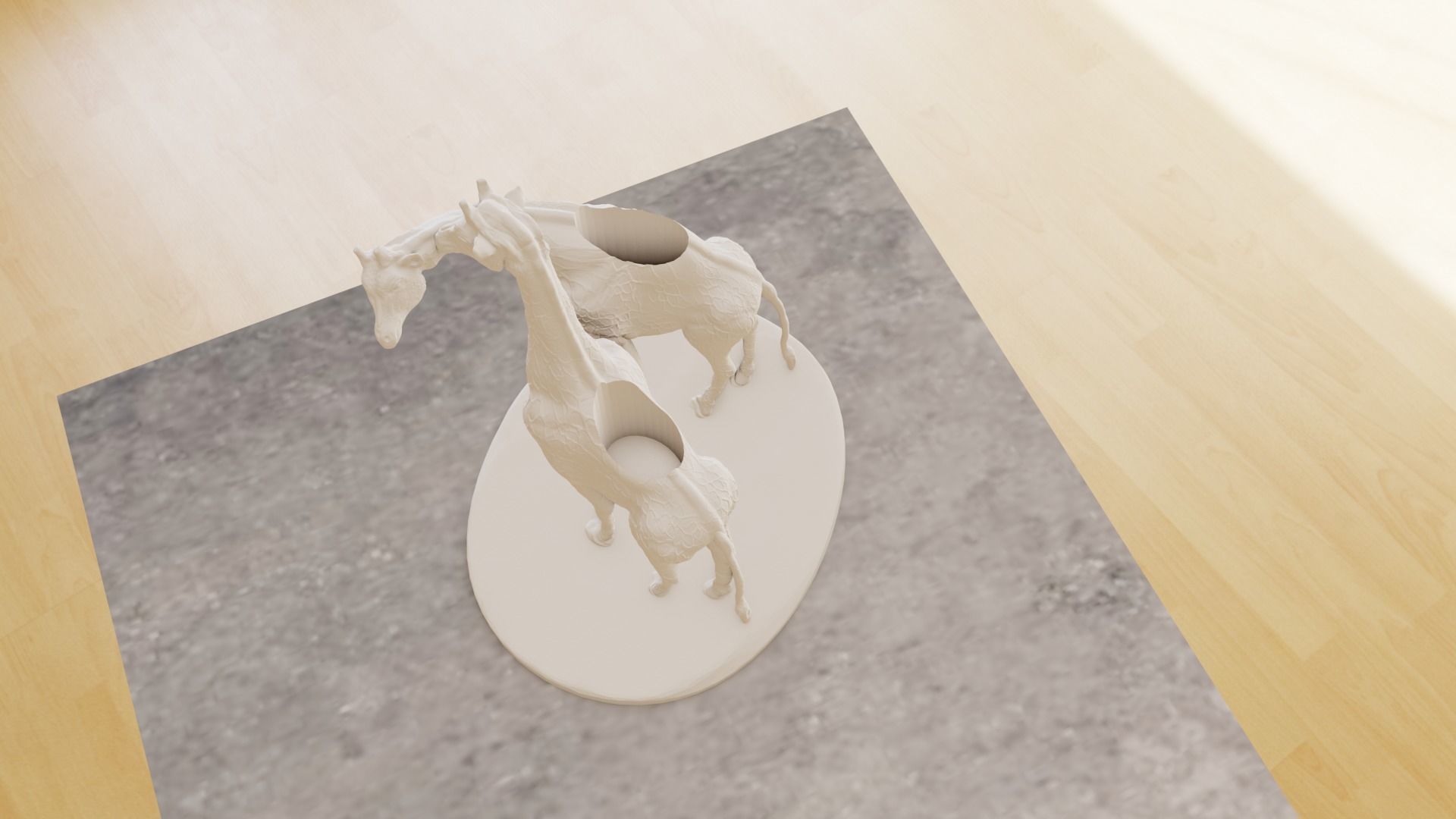 GIRAFFE TWINS PLANTER POT FLOWER VASE STL 3D PRINT FILE 3D print model_4