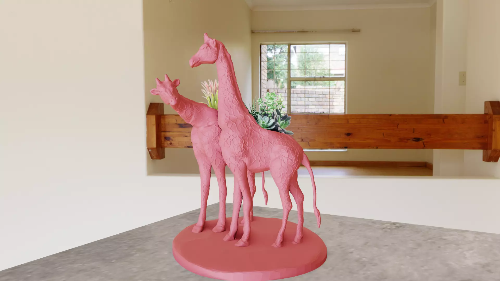 GIRAFFE TWINS PLANTER POT FLOWER VASE STL 3D PRINT FILE 3D print model_0