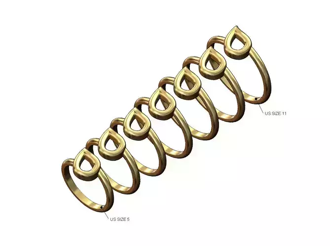 Open flower pedal fashion ring US sizes 5to9 3D print model