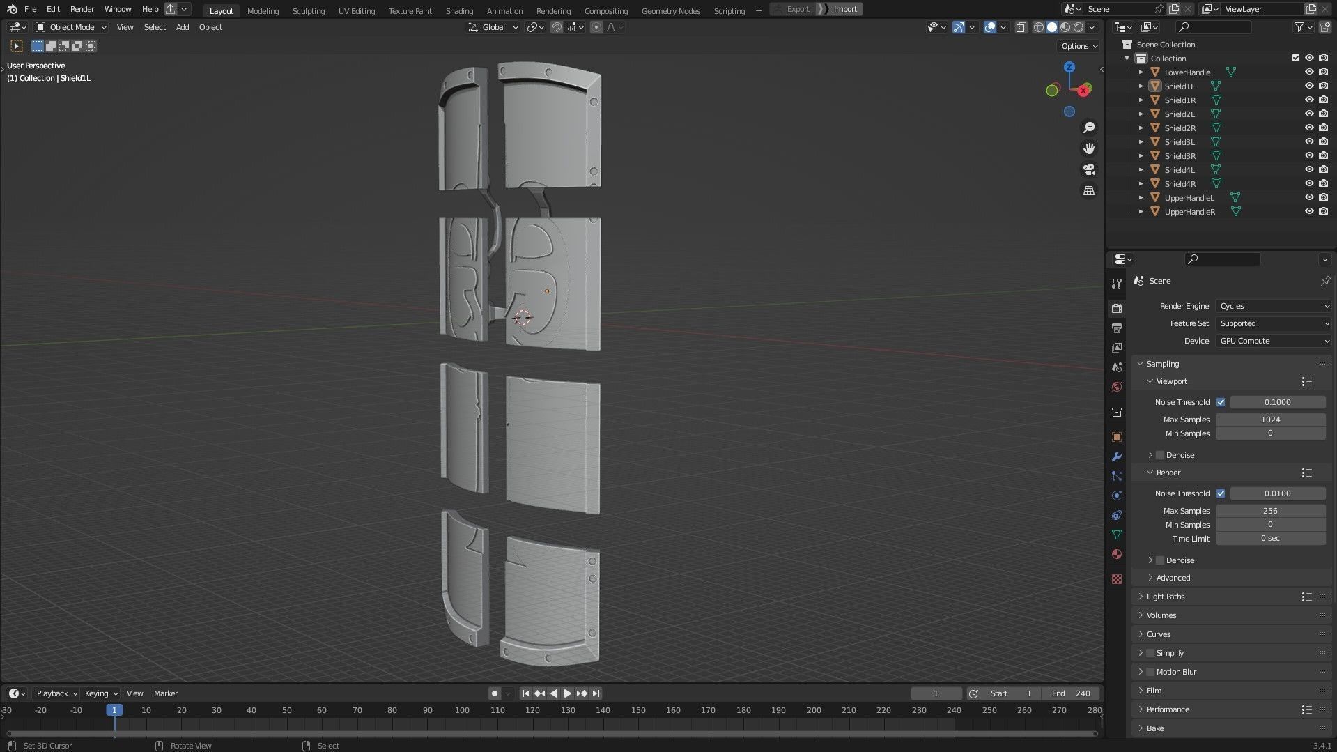 Dark Souls Black Iron Tarkus Full Armor Sword Shield for Cosplay 3D Model Collection_29