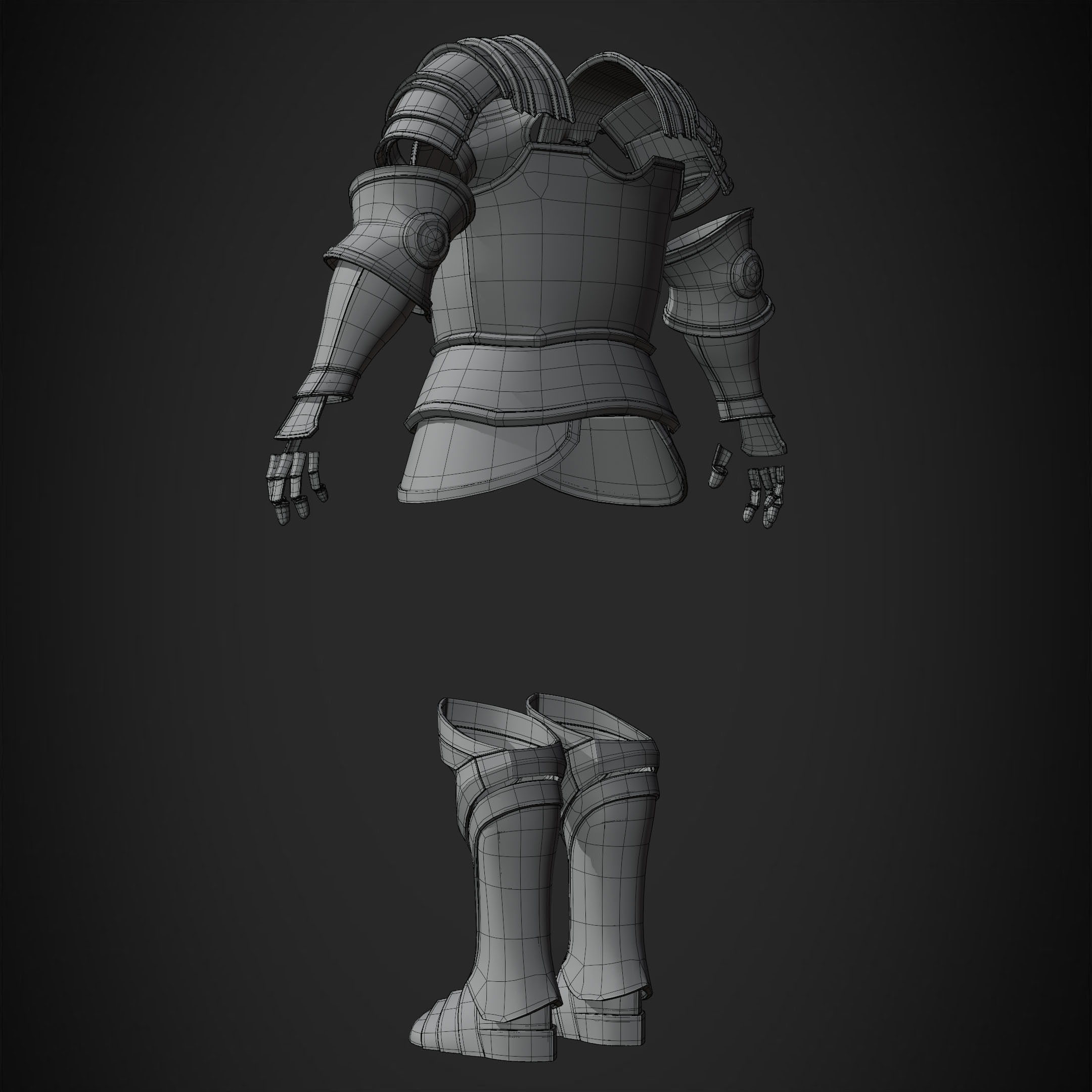 Dark Souls Black Iron Tarkus Full Armor Sword Shield for Cosplay 3D Model Collection_24