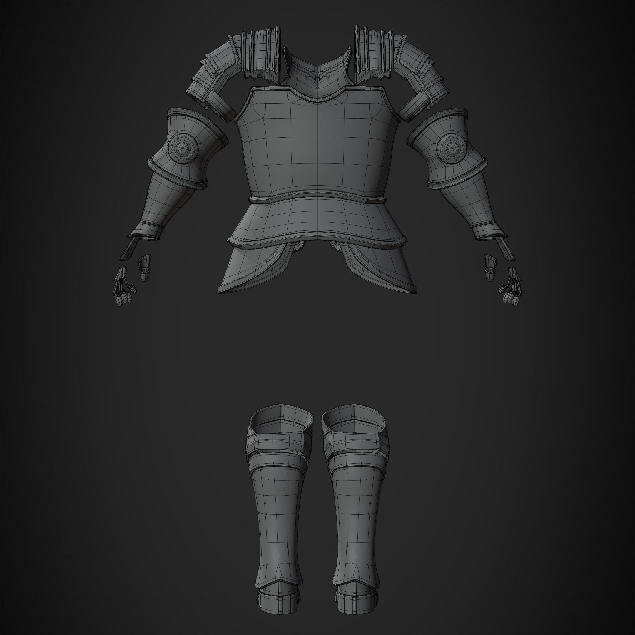 Dark Souls Black Iron Tarkus Full Armor Sword Shield for Cosplay 3D Model Collection_25