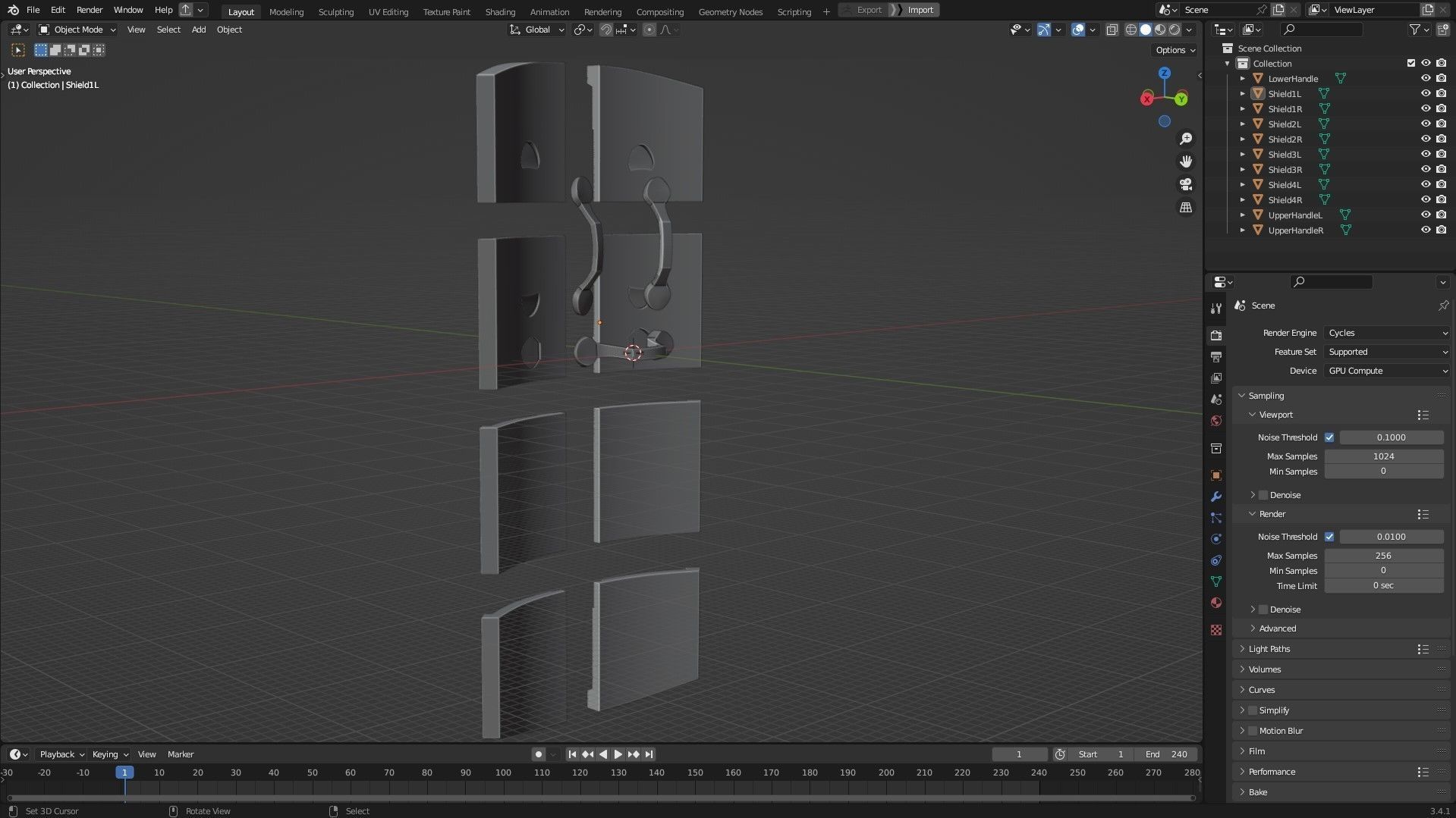 Dark Souls Black Iron Tarkus Full Armor Sword Shield for Cosplay 3D Model Collection_28