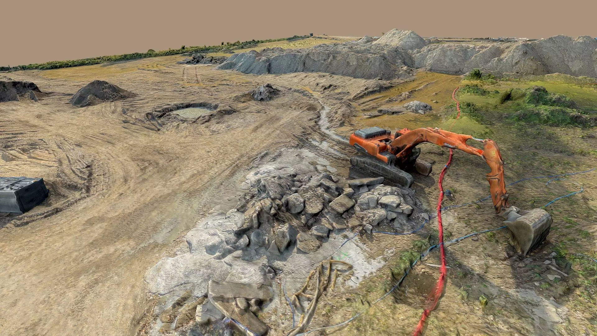 Construction site - excavator 3D model