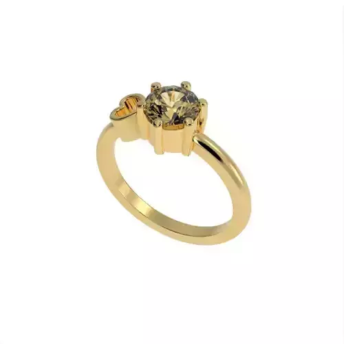 Diamond ring with heart