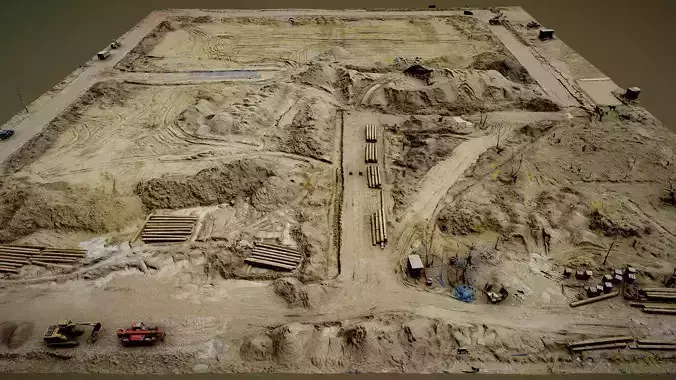 Construction site - mud 3D model