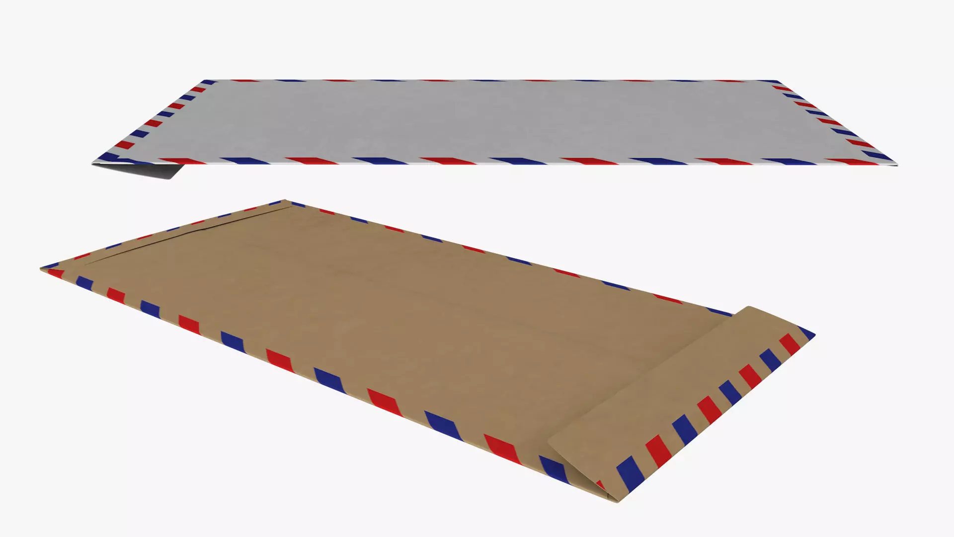 Air Mail Envelope Size DL Style POCKET Low-poly 3D model_0