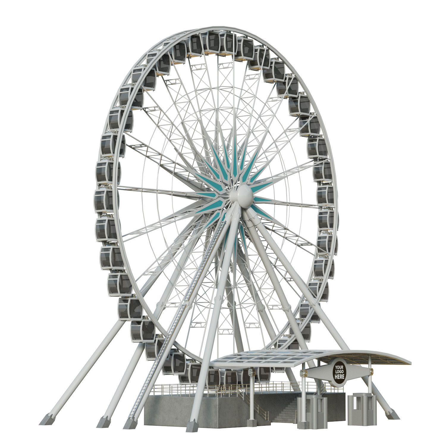Sky Wheel  Low-poly 3D model_12