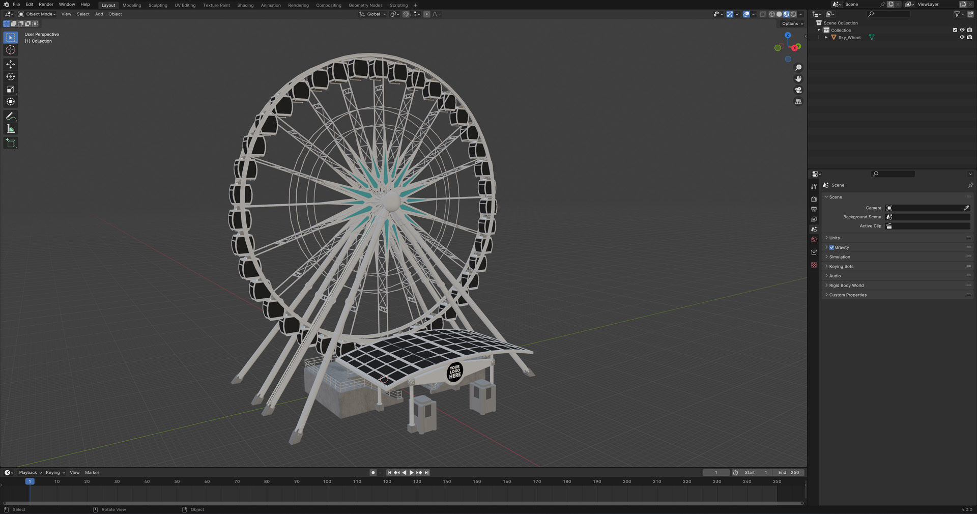 Sky Wheel  Low-poly 3D model_26