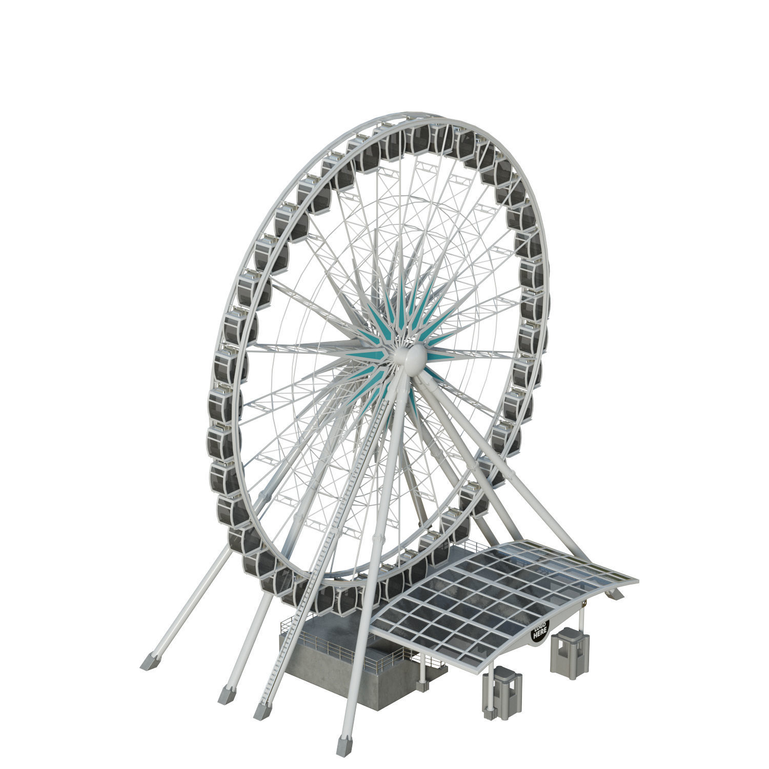 Sky Wheel  Low-poly 3D model_13