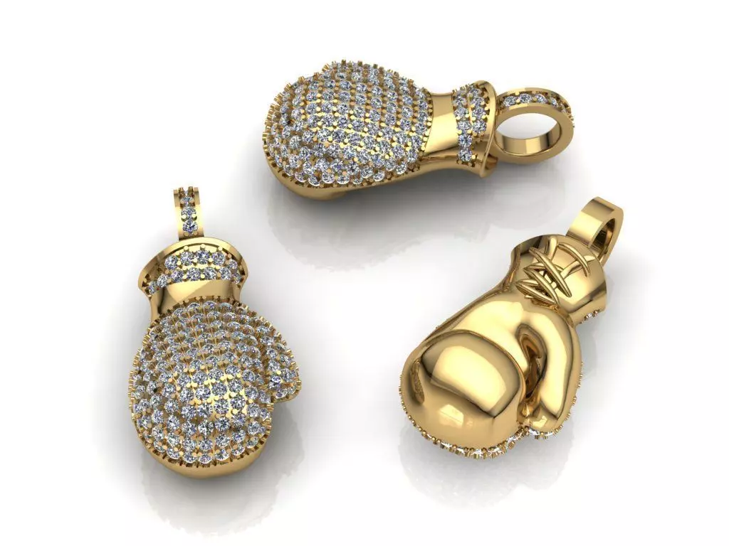 Boxing gloves pendant 3D print model_0