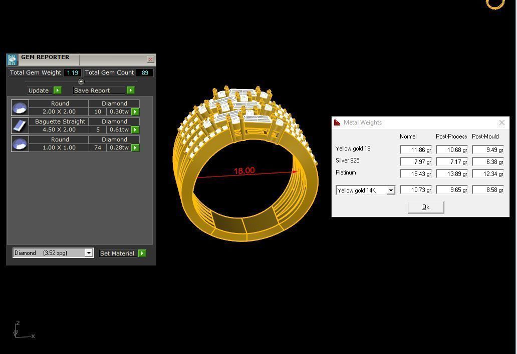 Gold ring 3D print model_2