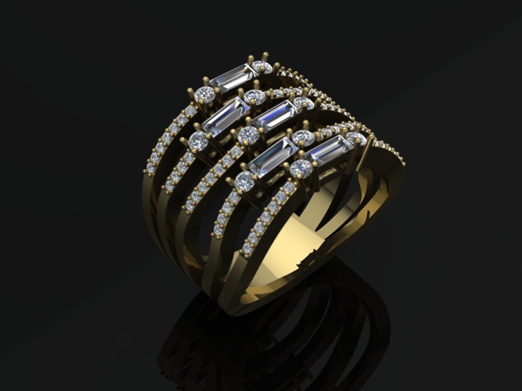Gold ring 3D print model_1