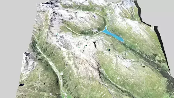 Mountain landscape Zervreilahorn Swiss Lepontine Alps 3D model