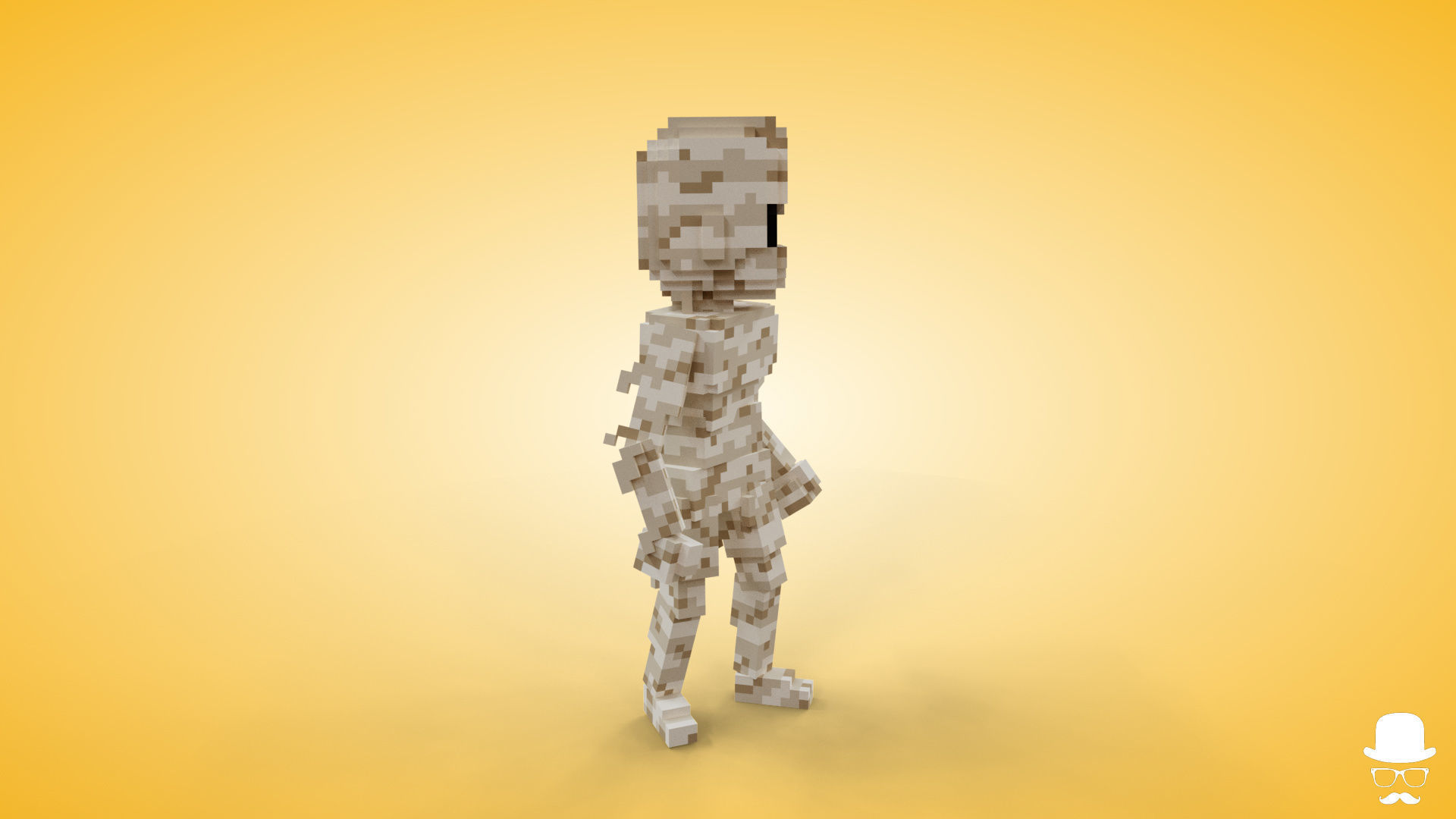 Voxel Mummy Character - 3D Lowpoly Fantasy Model Low-poly 3D model_3