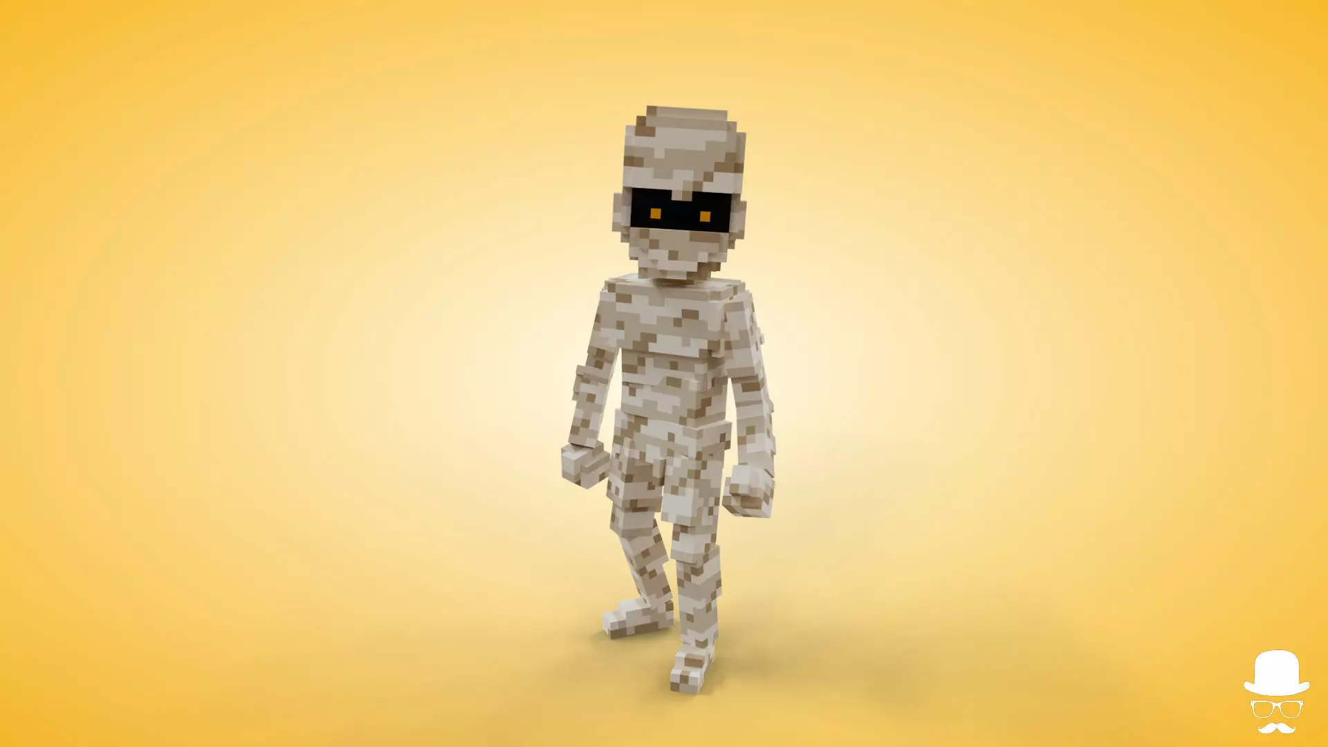 Voxel Mummy Character - 3D Lowpoly Fantasy Model Low-poly 3D model_0
