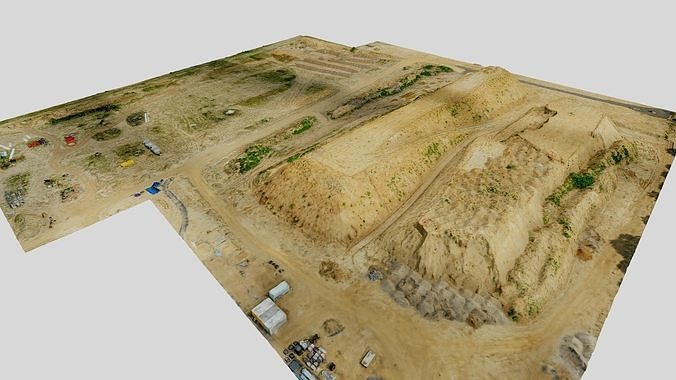 Massive embankments on the construction site 3D model