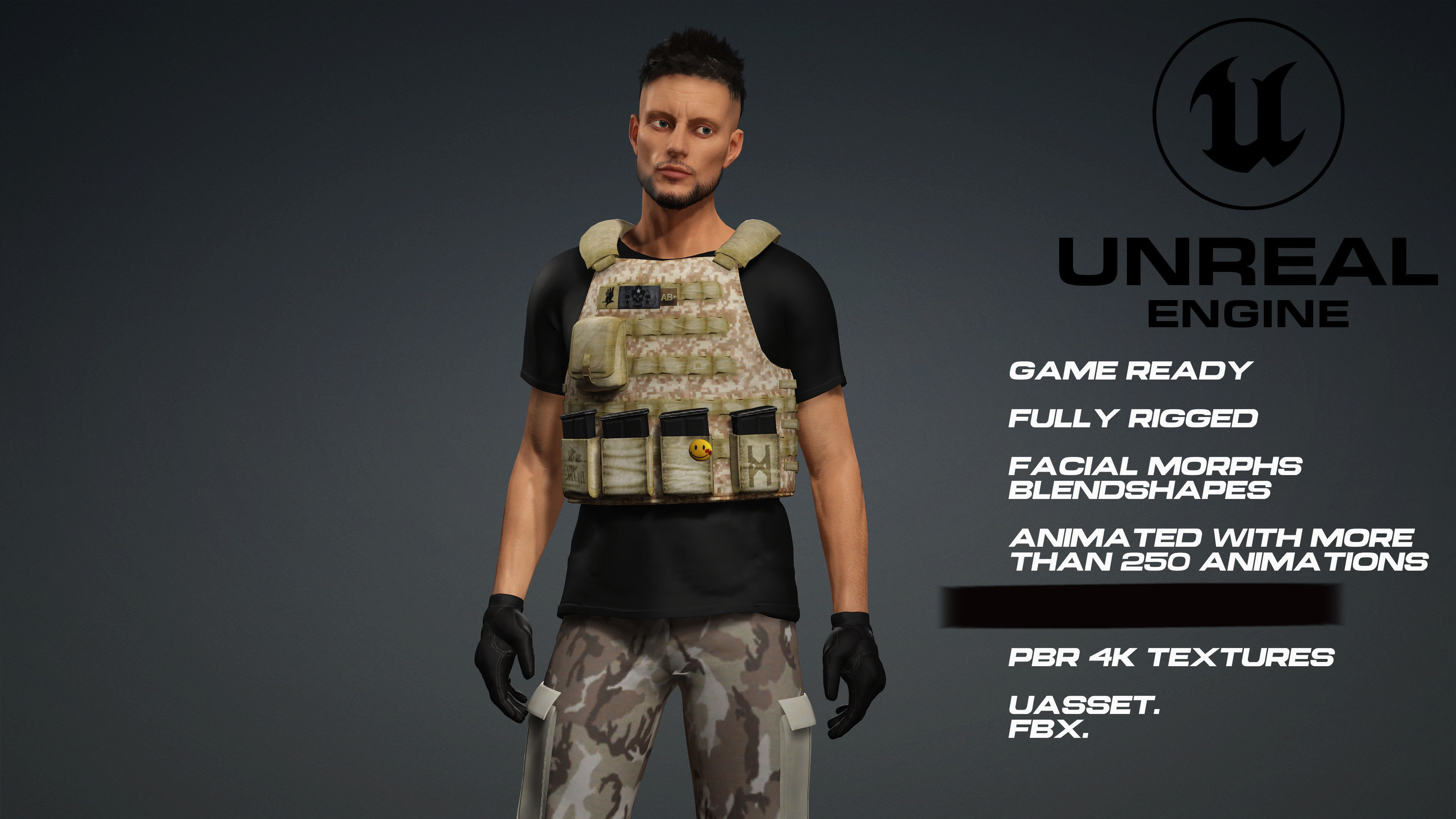 Male Survivor - Full Rigged - game ready - animated  Low-poly 3D model_6