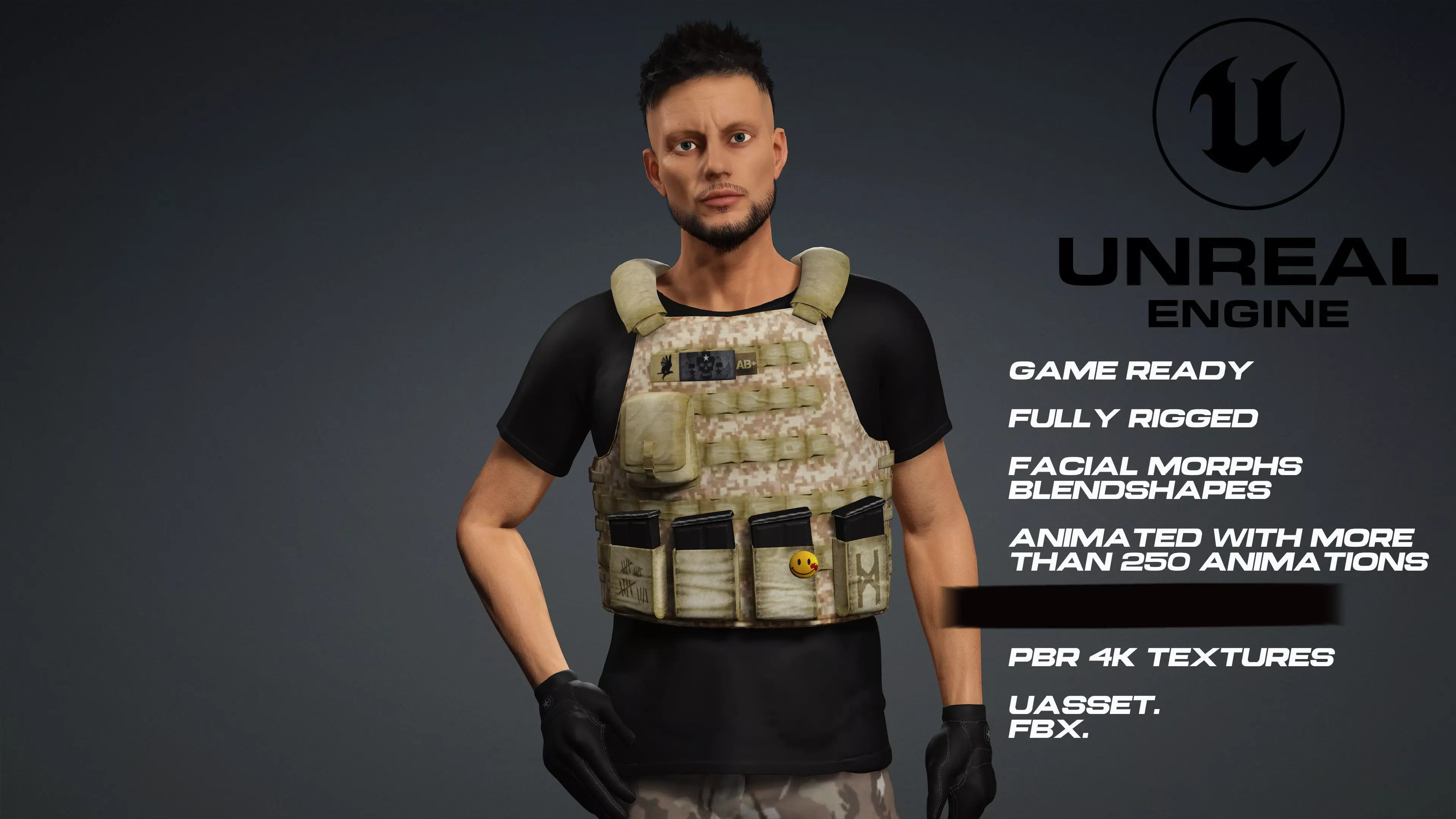 Male Survivor - Full Rigged - game ready - animated  Low-poly 3D model_0