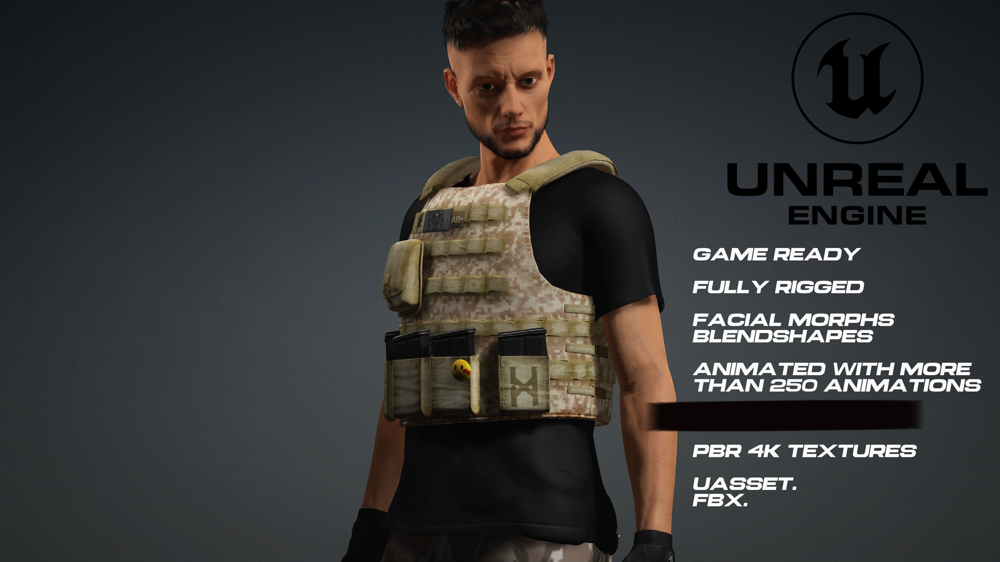 Male Survivor - Full Rigged - game ready - animated  Low-poly 3D model_4