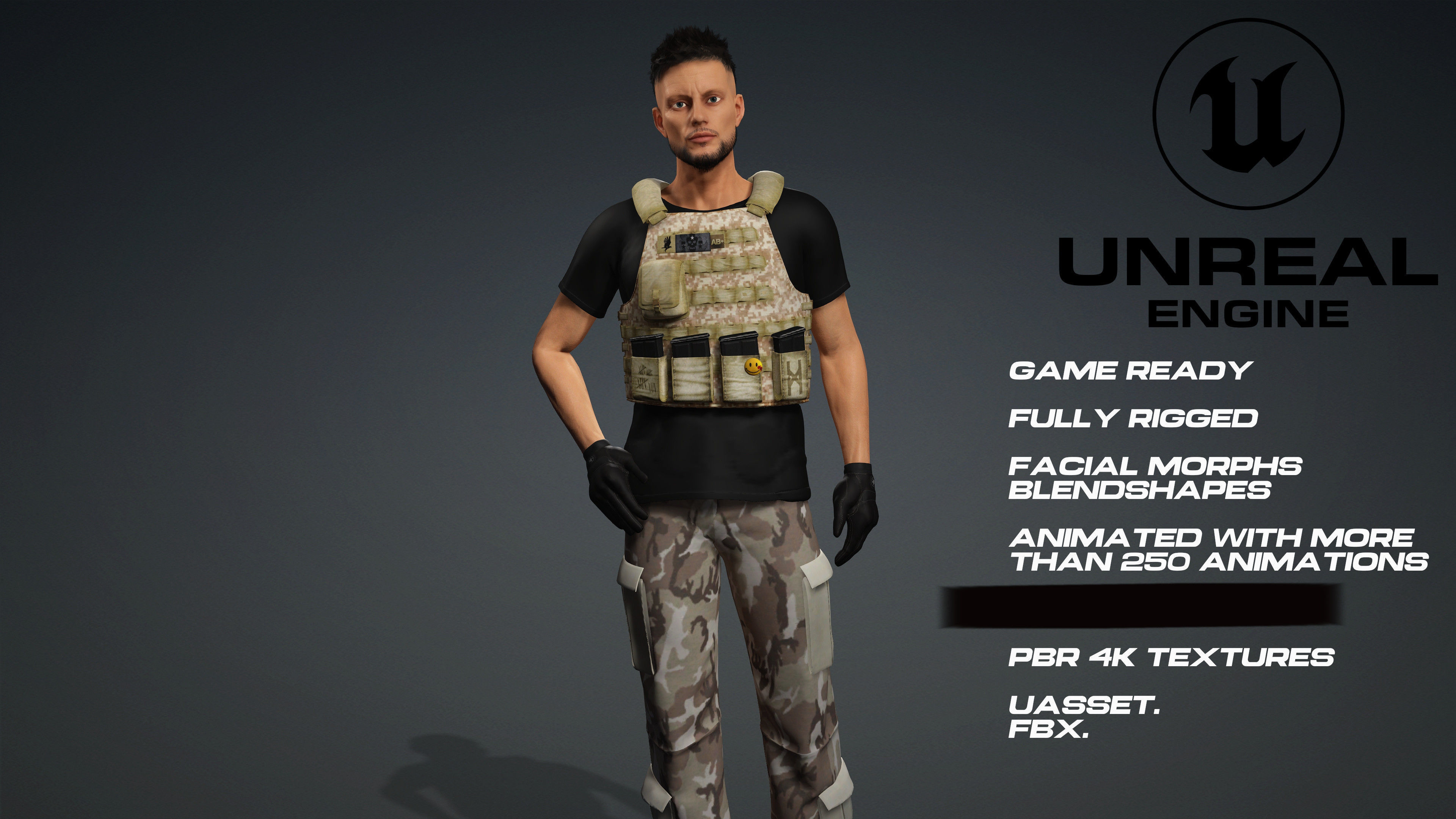 Male Survivor - Full Rigged - game ready - animated  Low-poly 3D model_2