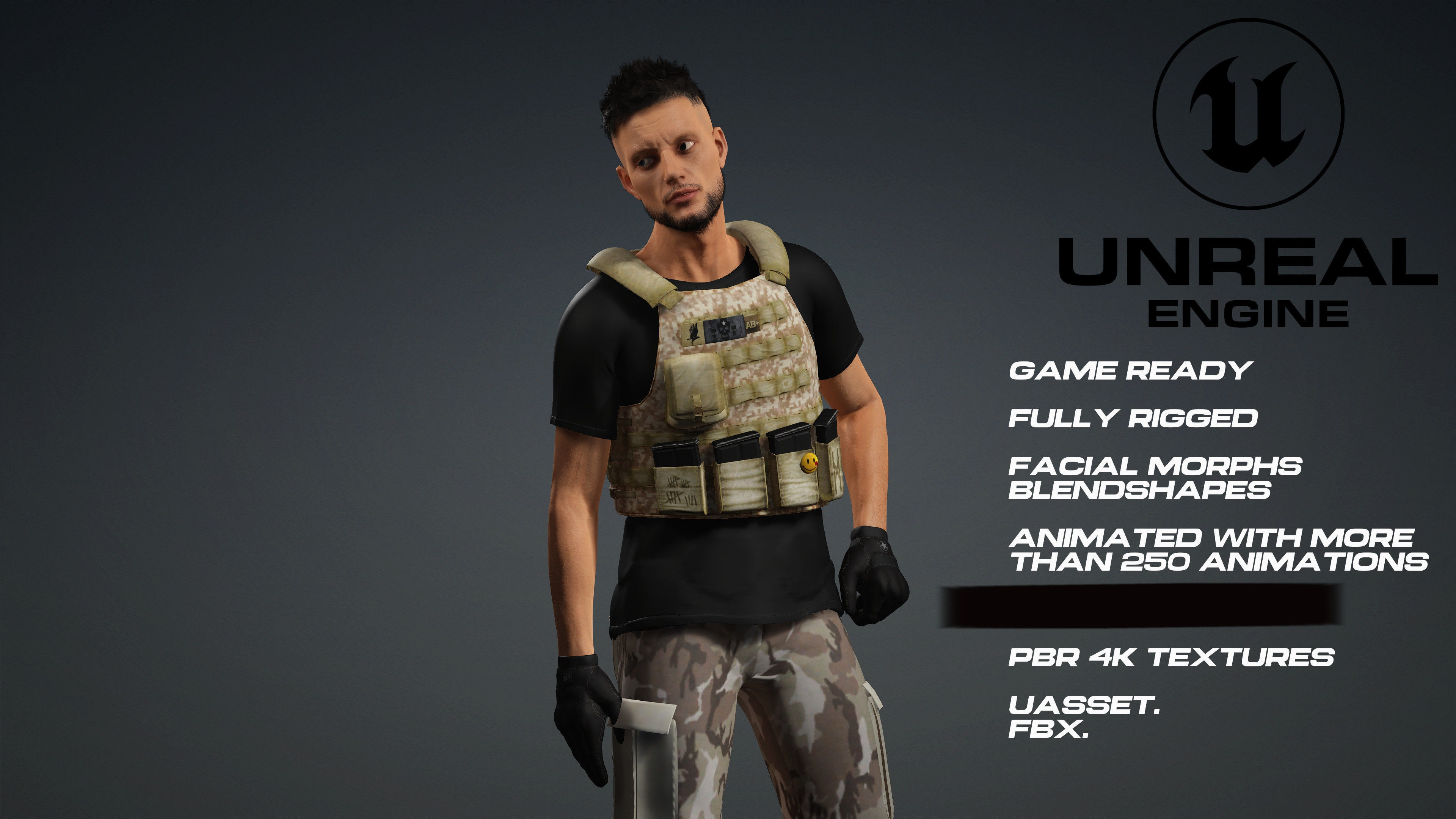 Male Survivor - Full Rigged - game ready - animated  Low-poly 3D model_5