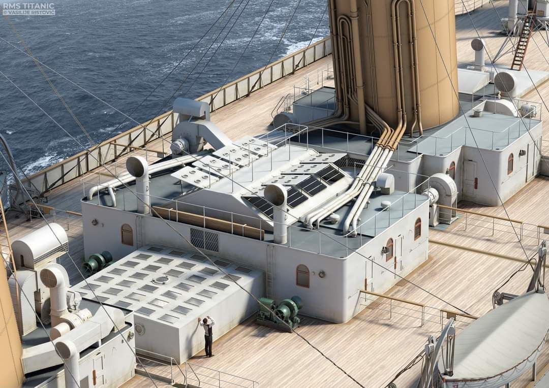 Ship deck roof from Hachette Titanic model 1-200 scale 3D print model_1