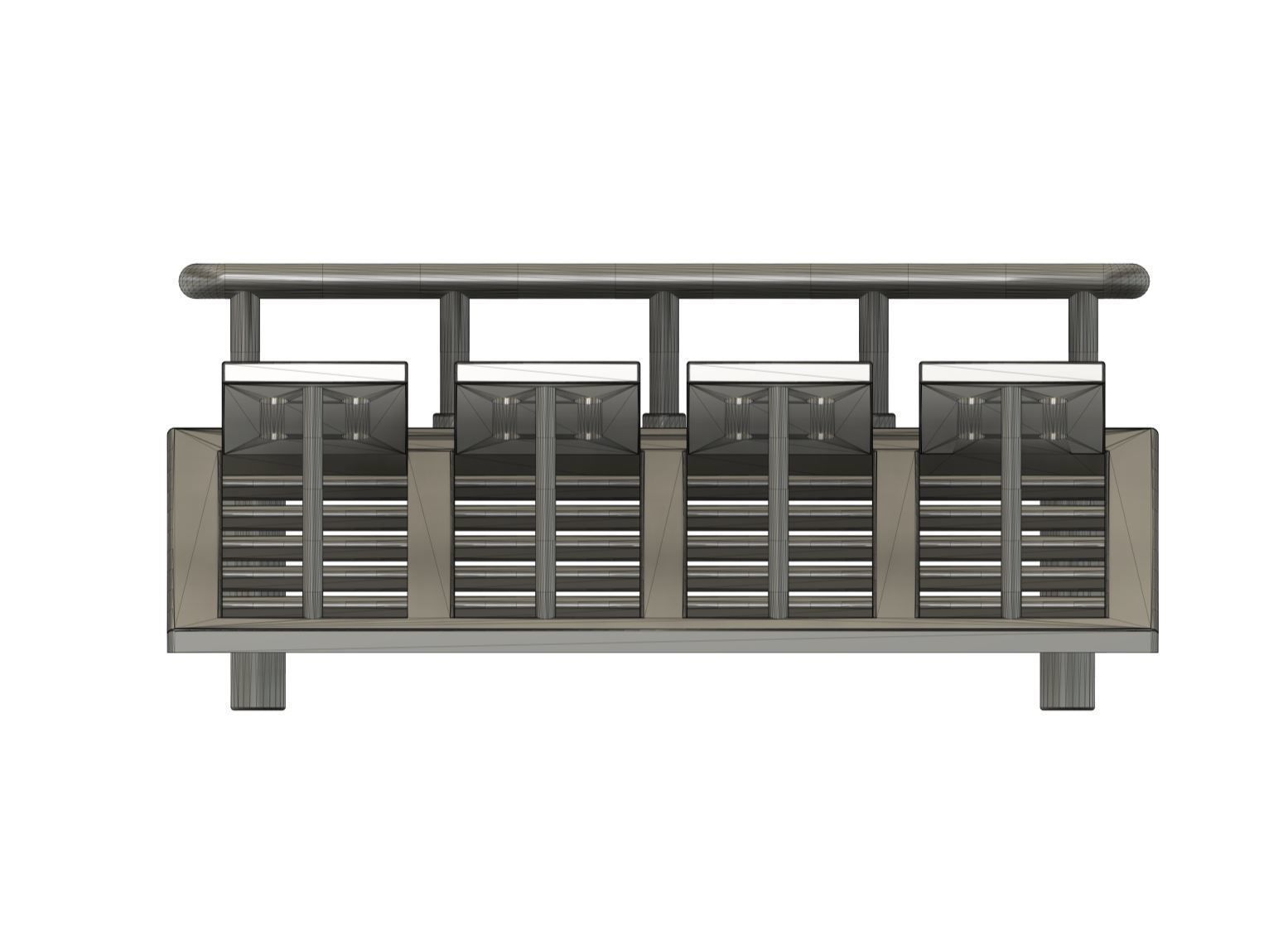 Ship deck roof from Hachette Titanic model 1-200 scale 3D print model_7