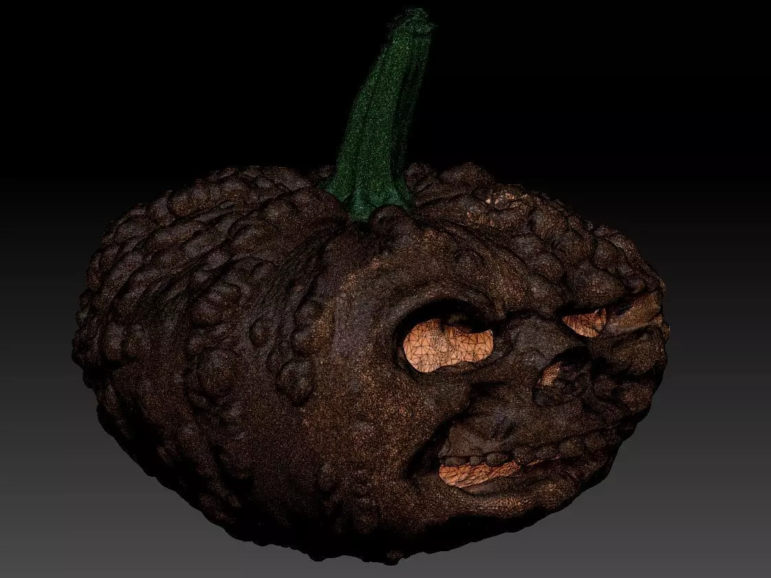 Skull Pumpkin Lantern 3D print model_8