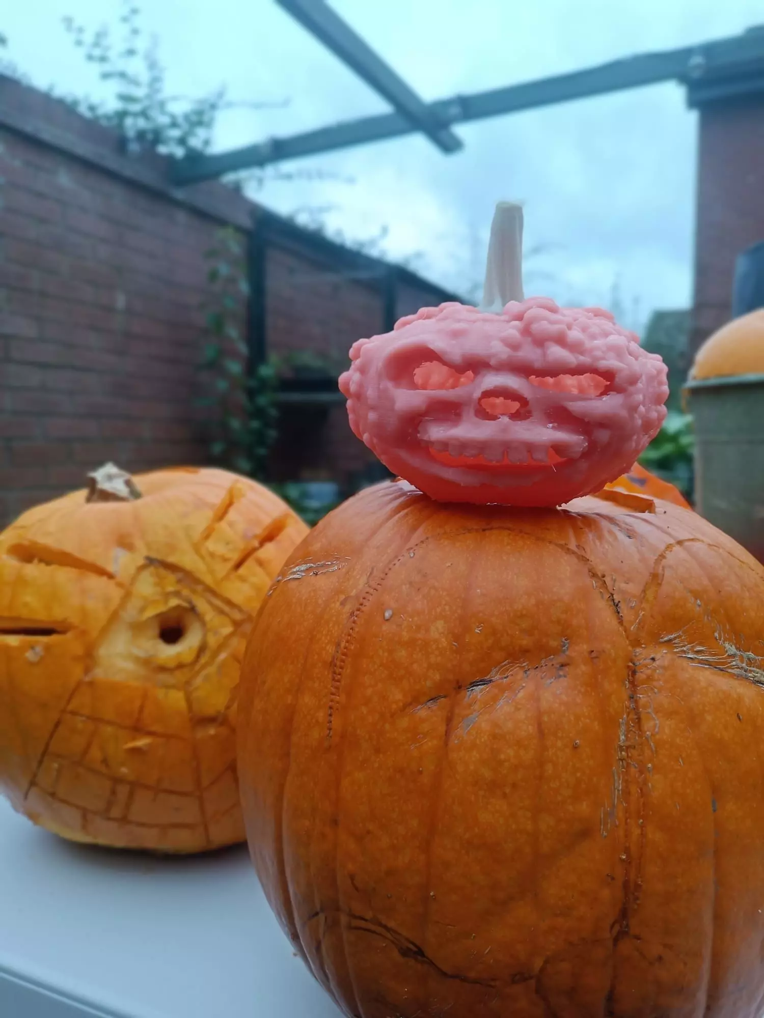 Skull Pumpkin Lantern 3D print model_5