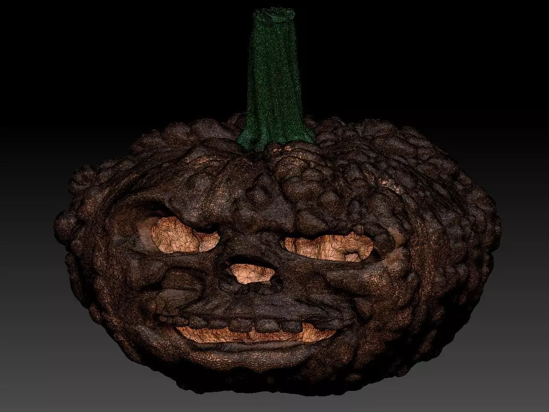 Skull Pumpkin Lantern 3D print model_7