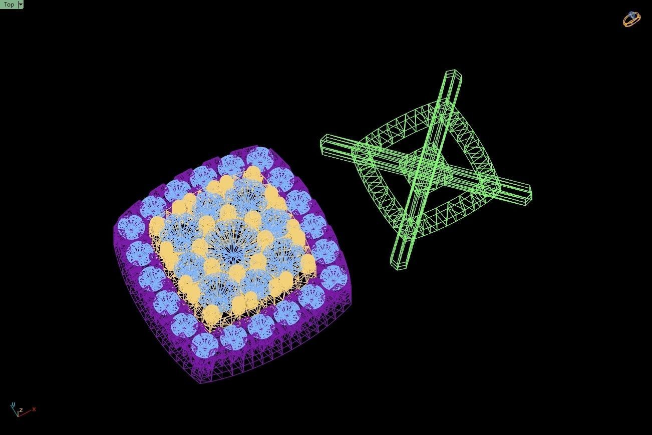 Custom Cushion Square Shape Round Diamond Studs - Earrings 10mm 3D print model_17