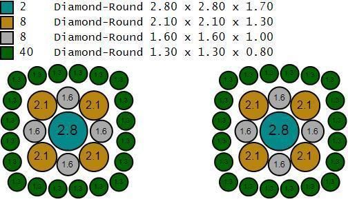 Custom Cushion Square Shape Round Diamond Studs - Earrings 10mm 3D print model_19