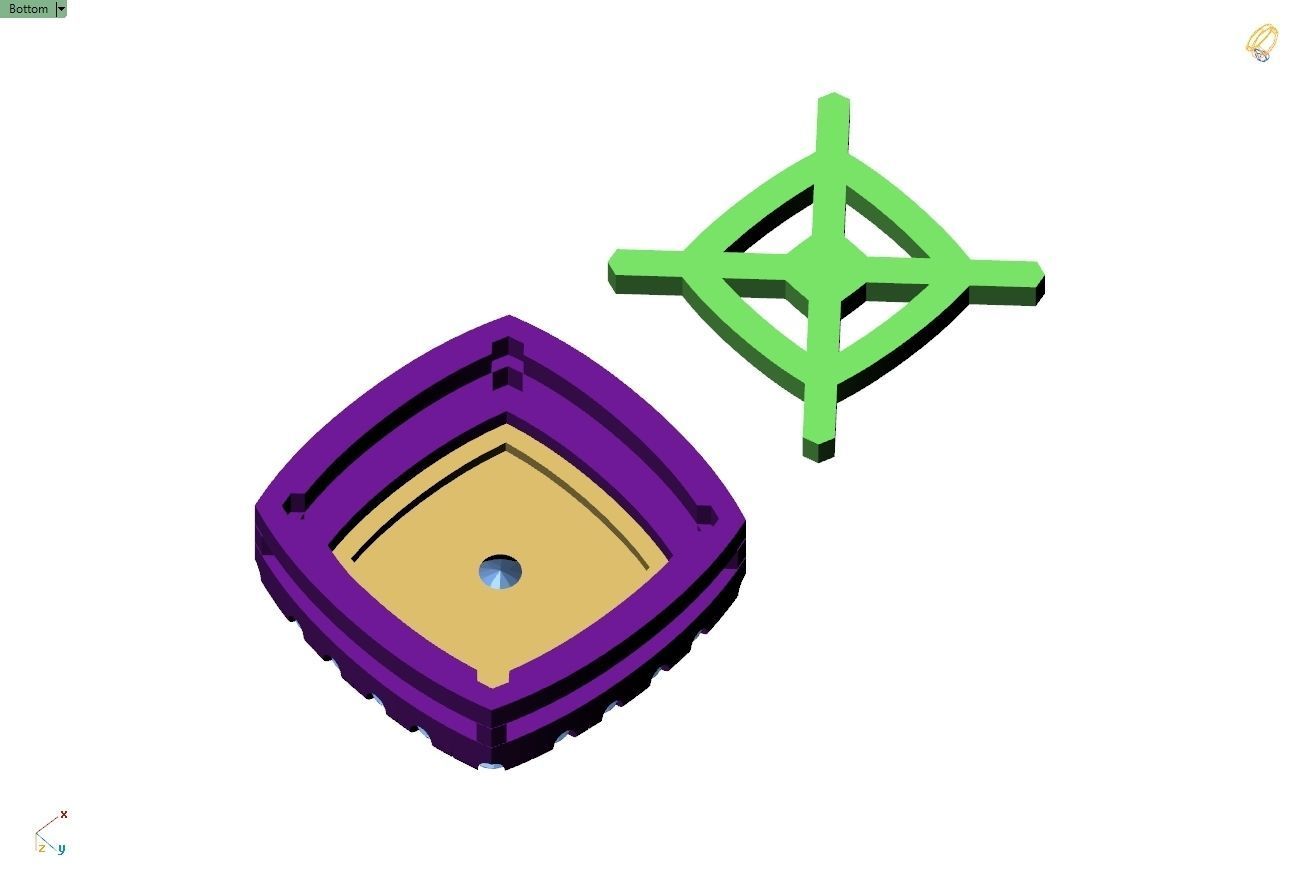 Custom Cushion Square Shape Round Diamond Studs - Earrings 10mm 3D print model_13