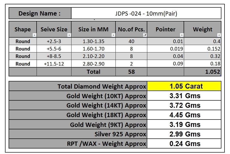 Custom Cushion Square Shape Round Diamond Studs - Earrings 10mm 3D print model_20