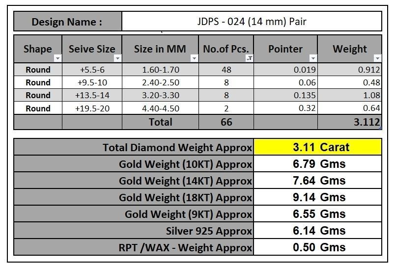 Custom Cushion Square Shape Round Diamond Studs - Earrings 14mm 3D print model_21