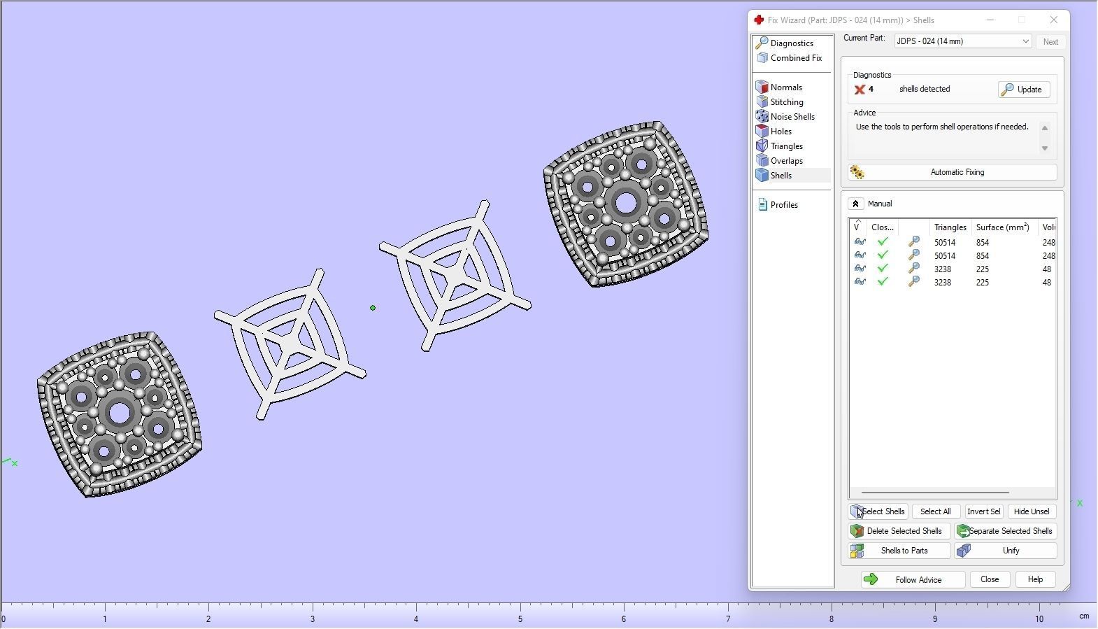 Custom Cushion Square Shape Round Diamond Studs - Earrings 14mm 3D print model_22
