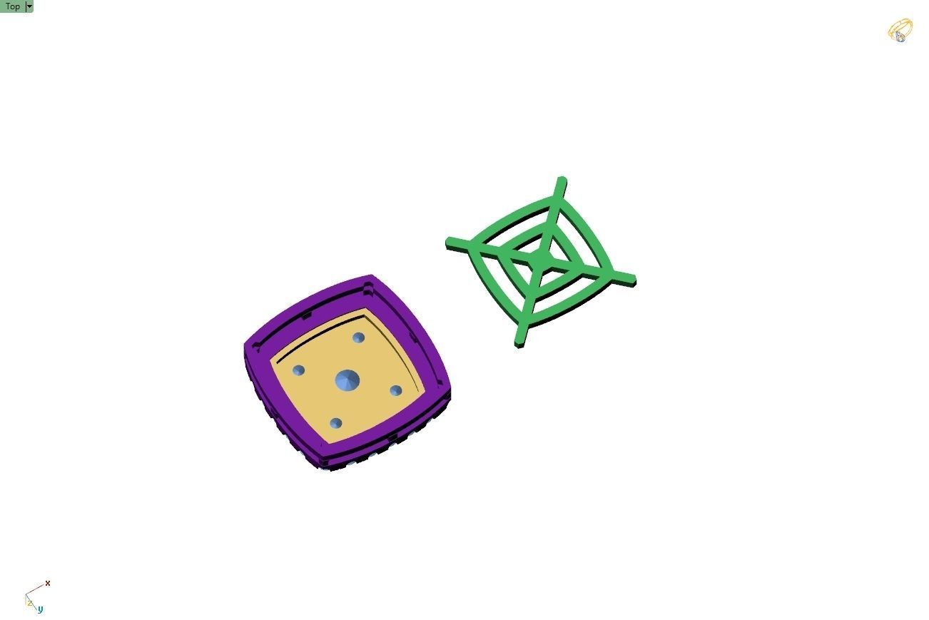 Custom Cushion Square Shape Round Diamond Studs - Earrings 14mm 3D print model_16