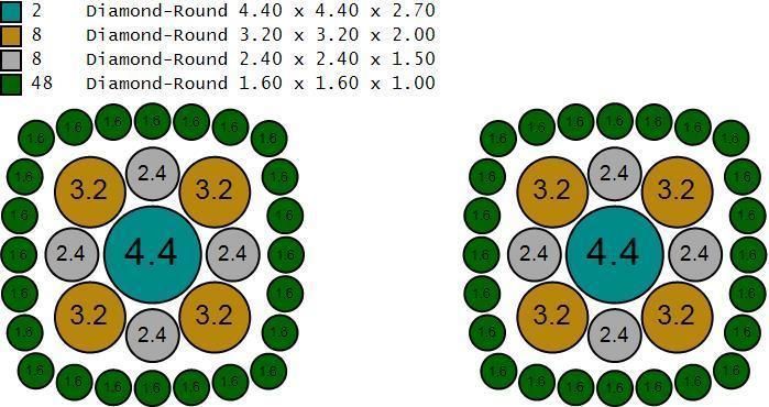 Custom Cushion Square Shape Round Diamond Studs - Earrings 14mm 3D print model_20