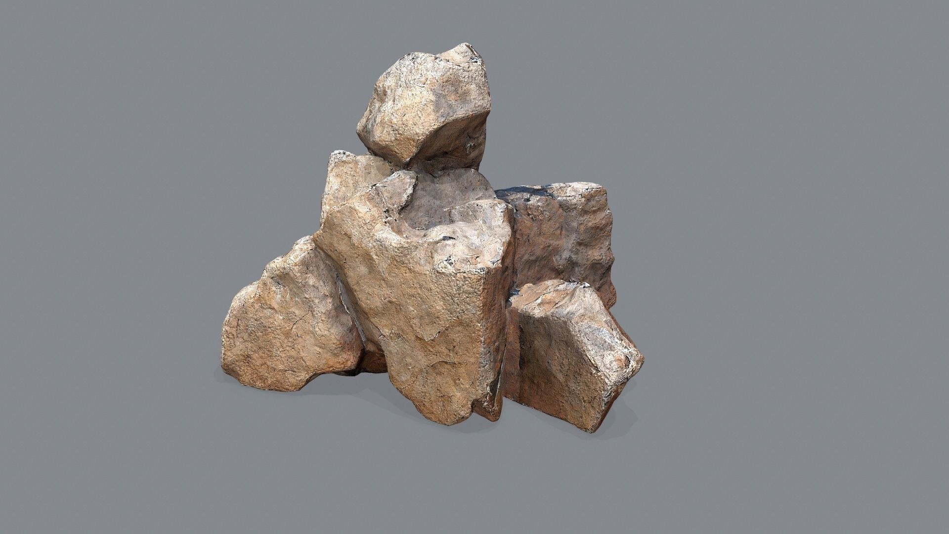 desert rocks Low-poly 3D model_2