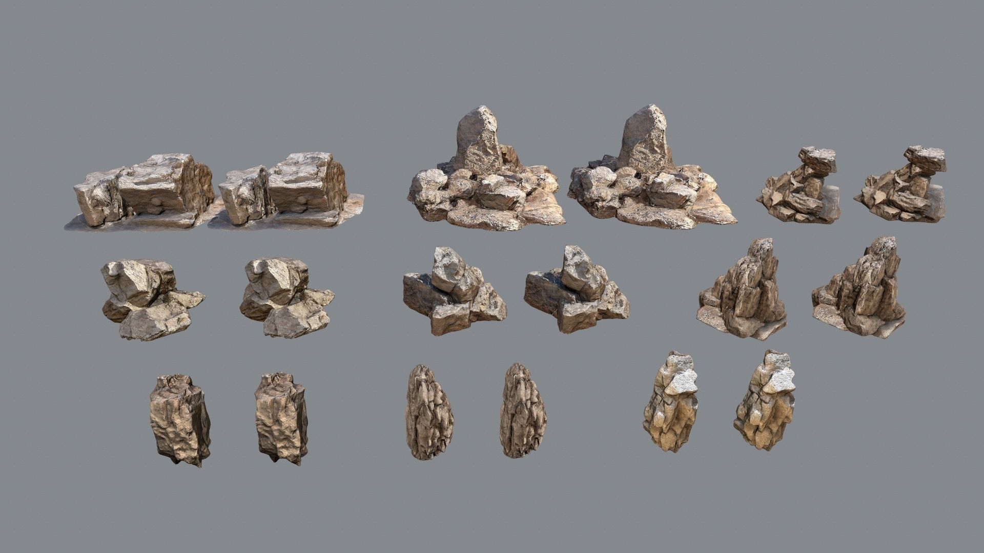 desert rocks Low-poly 3D model_19