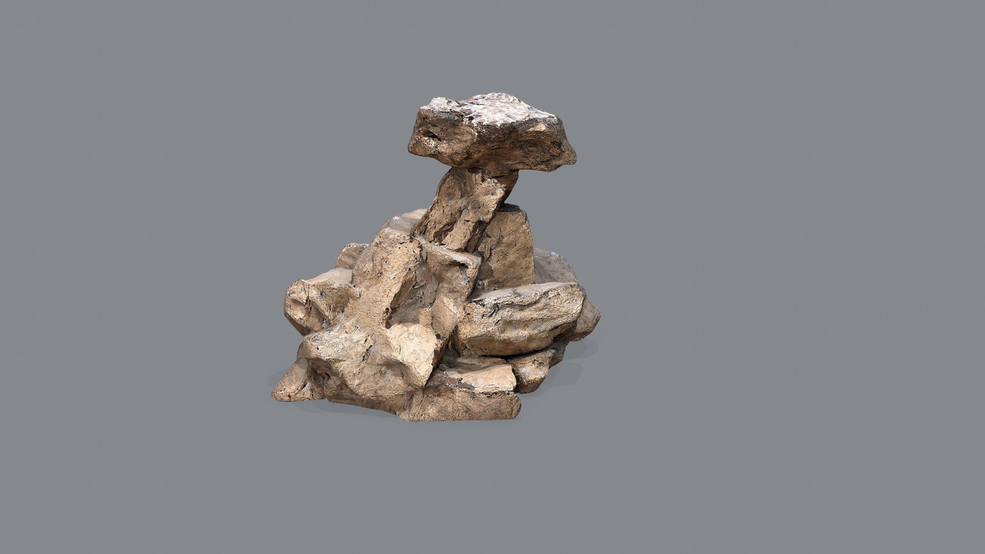 desert rocks Low-poly 3D model_3