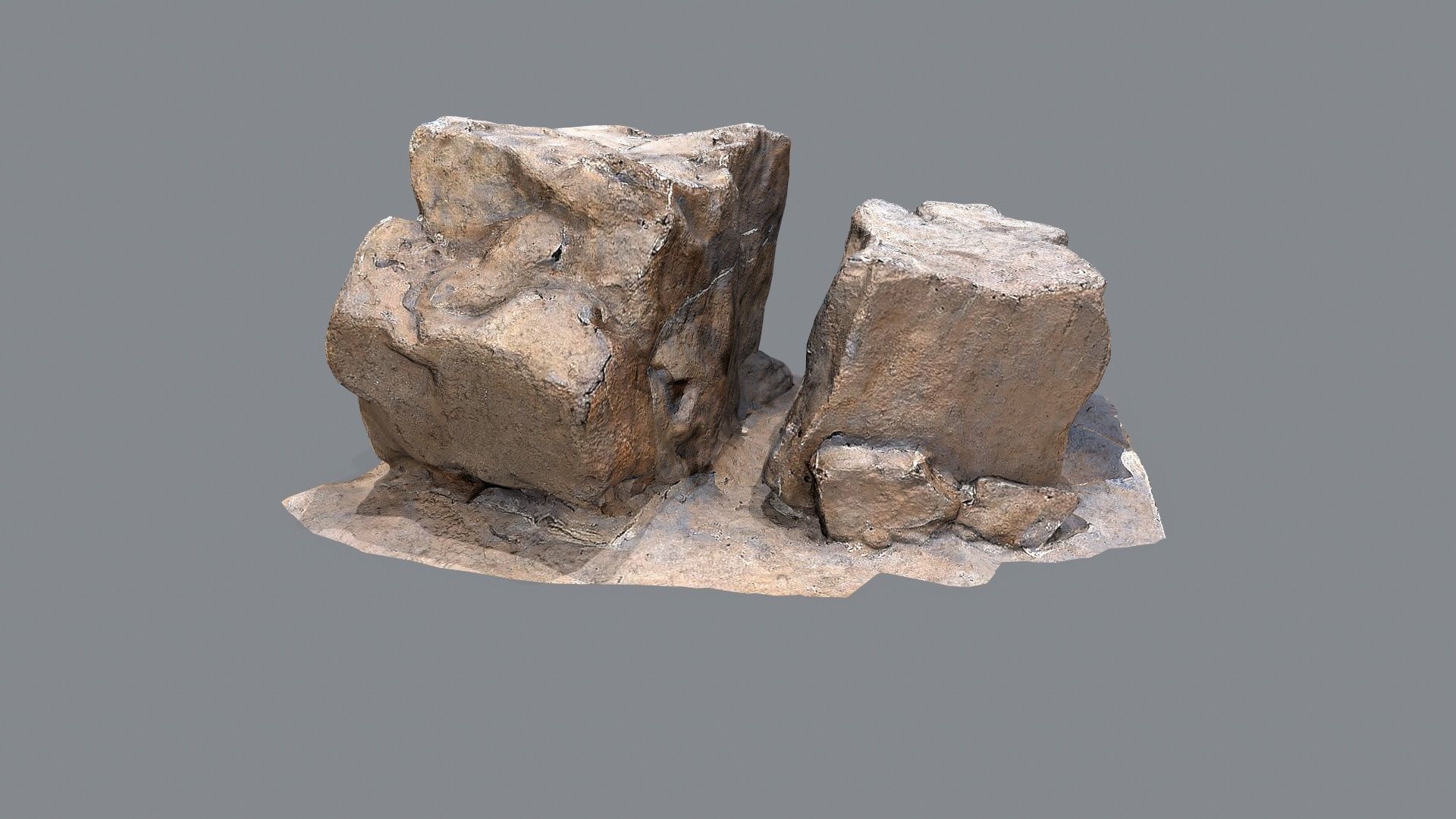 desert rocks Low-poly 3D model_4