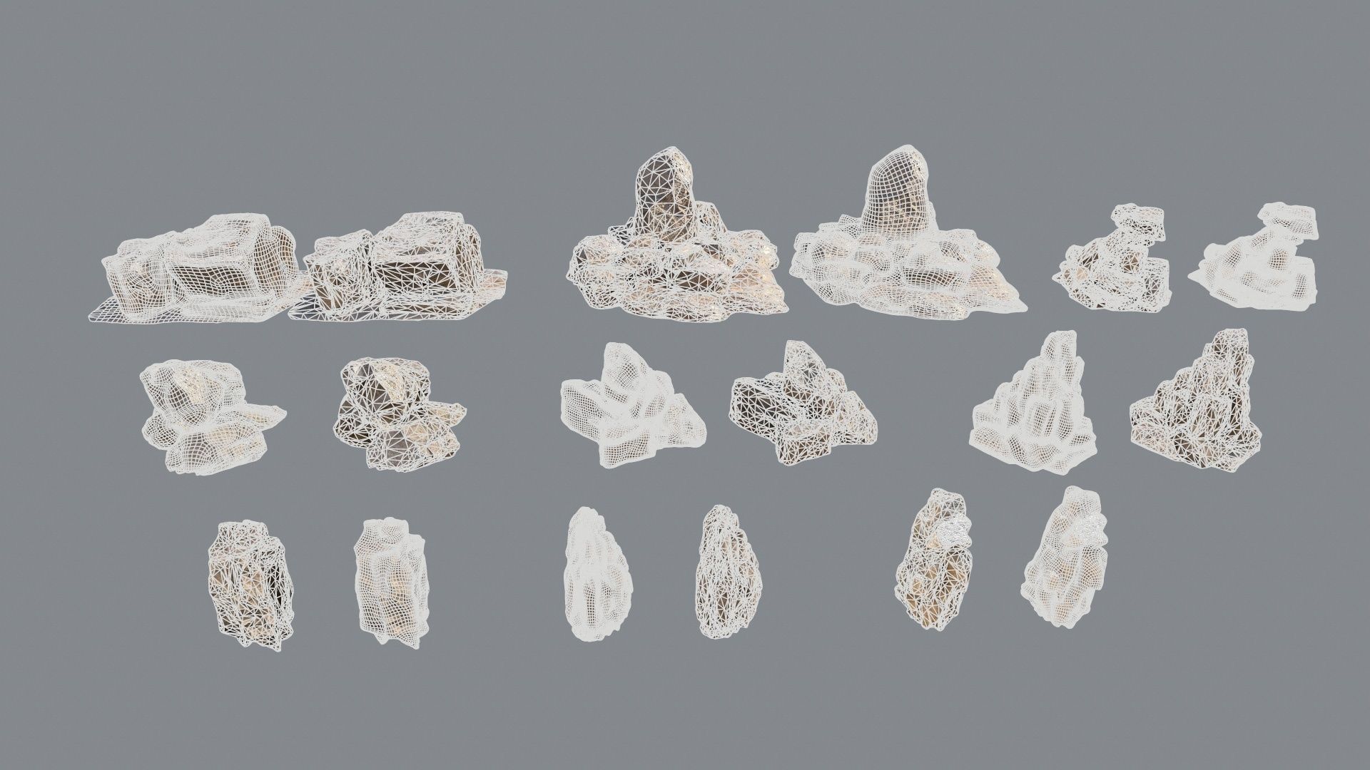 desert rocks Low-poly 3D model_20