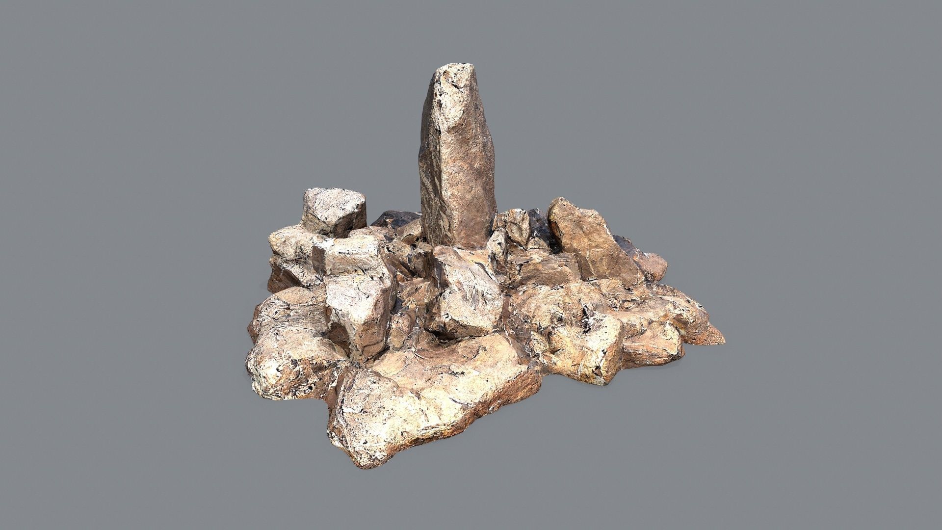 desert rocks Low-poly 3D model_1