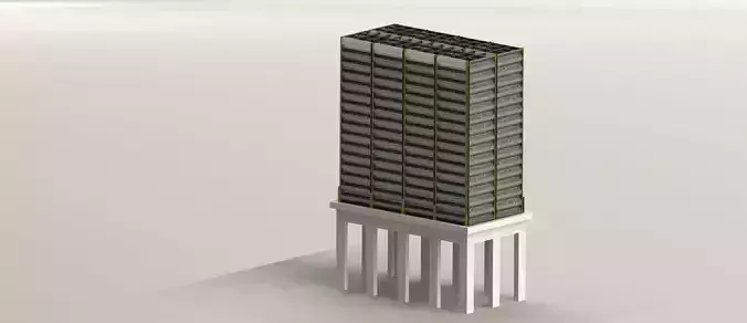 Square Silo 3D model