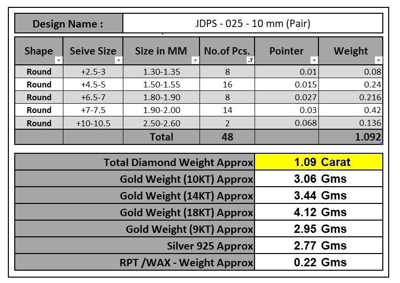 Custom Cushion Square Shape Round Diamond Studs - Earrings 10mm 3D print model_23