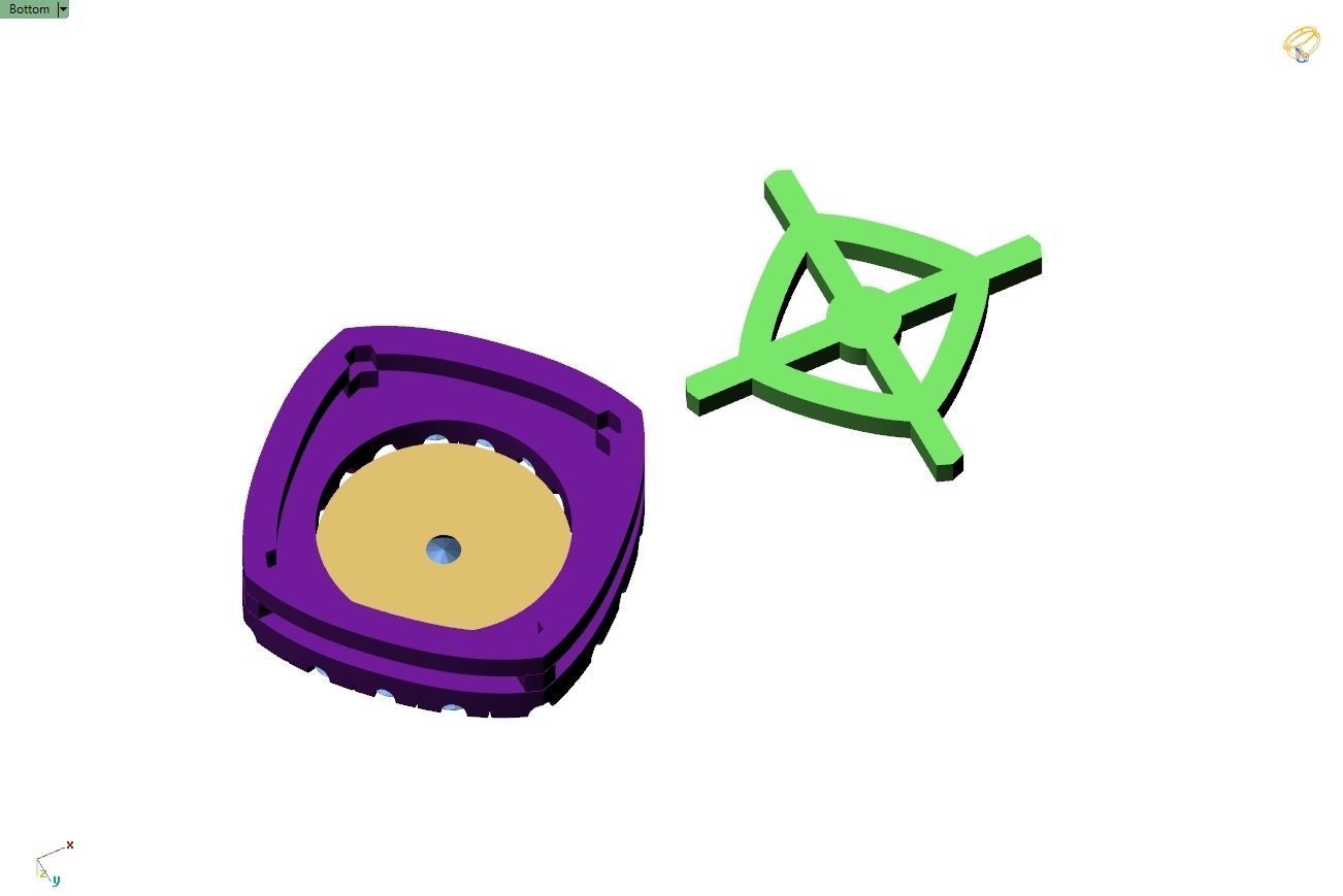 Custom Cushion Square Shape Round Diamond Studs - Earrings 10mm 3D print model_13